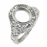 Sterling Silver Semi Mount Ring Setting Oval OV 10x8mm White Topaz - Syzjewelry